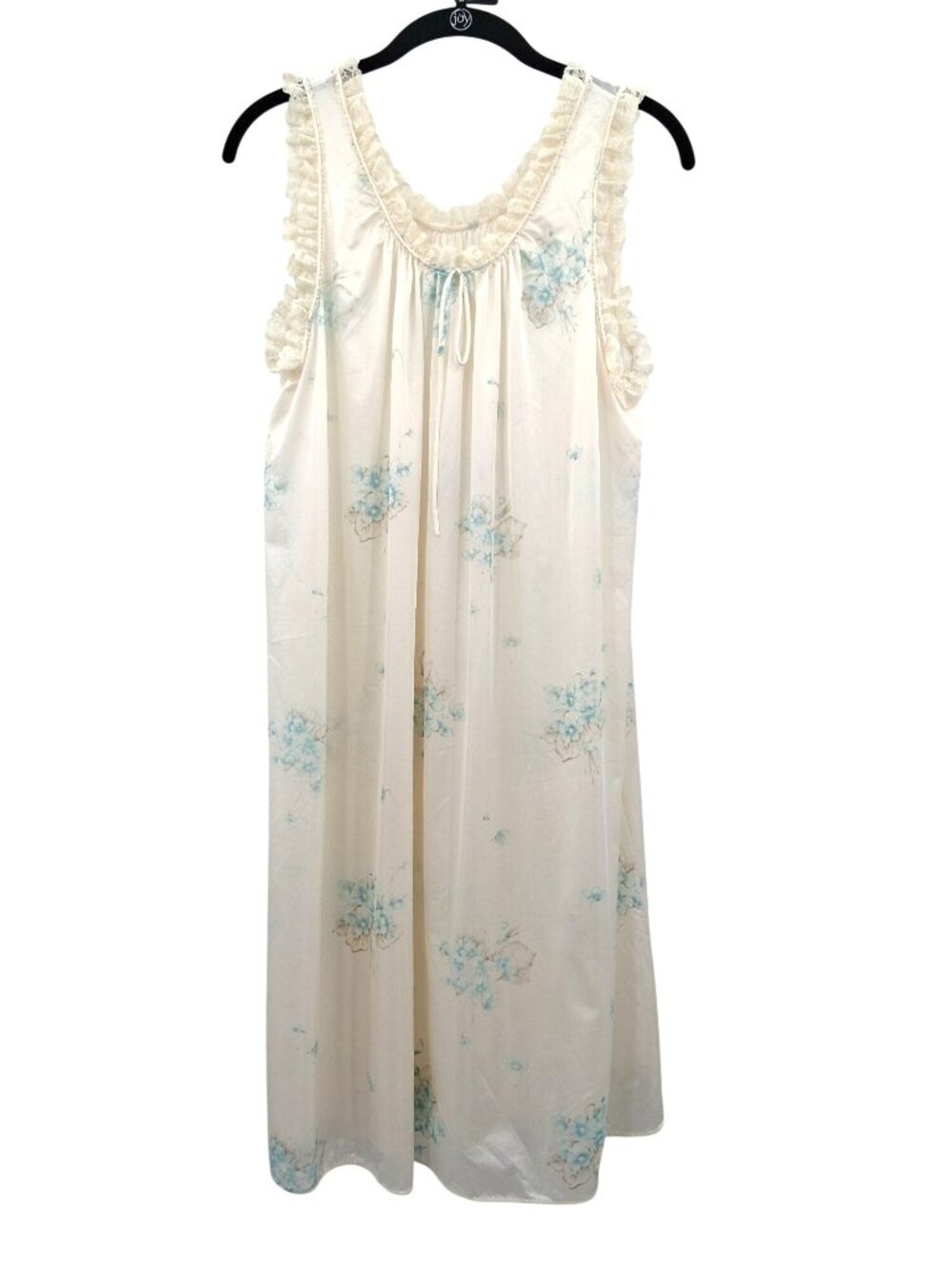 Vintage Komar Nightgown Floral Lace Trim Made in USA